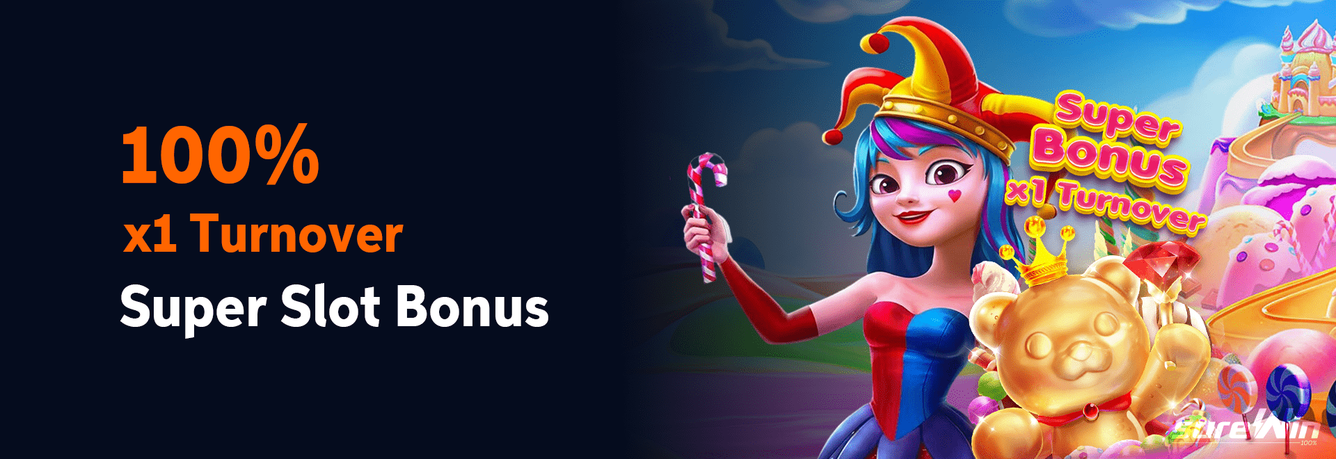 100% Super Slots Bonus With 1x Turnover — sureWin Singapore