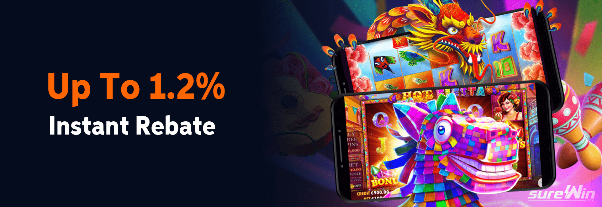 Unlimited 1.2% Instant Rebate — sureWin Singapore